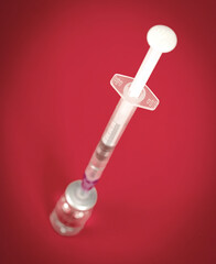 Filling vaccine to syringe before inject