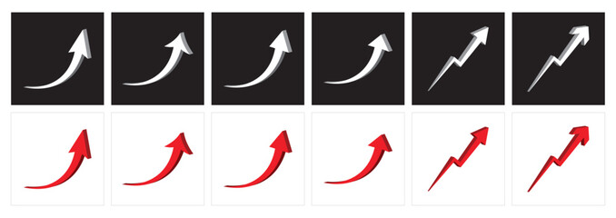 Growth arrow up vector. 3D arrow icon set. charts and info-graphic elements. 