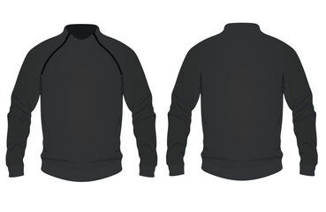 Black long sleeve t shirt. vector