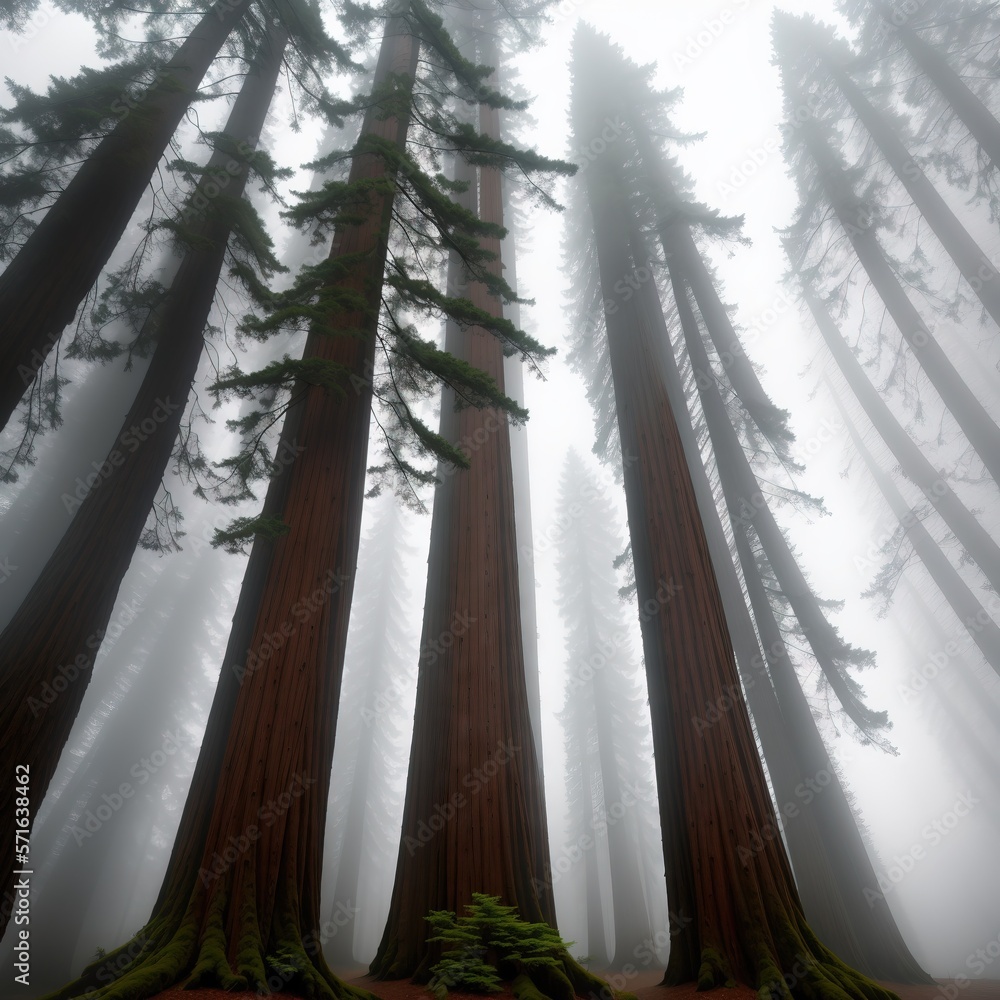 Poster fog in the forest made with Generative AI
