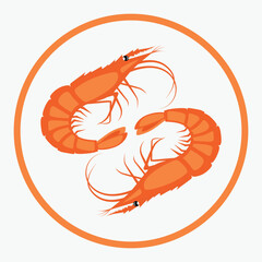Shrimp vector illustration. White background.
