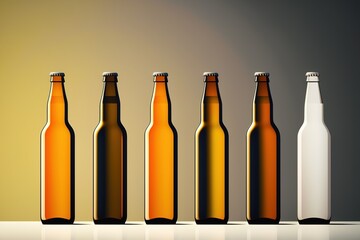 blank beer bottles background