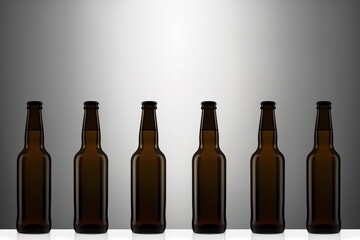 blank beer bottles background
