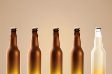 blank beer bottles background