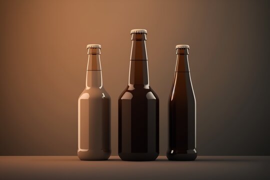 blank beer bottles background