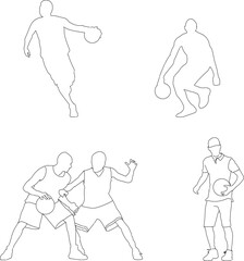 Basketball player silhouette illustration vector sketch