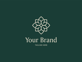 Fototapeta premium Simple elegant flower logo design. Universal creative premium symbol. Graceful jewel vector sign