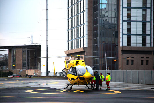 The 118 rescue helicopter Parma Italy