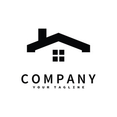 Real Estate logo, Builder logo, roof construction logo design template vector illustration