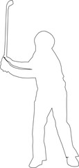 Sketch vector illustration of golf sportsman
