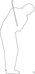 Sketch vector illustration of golf sportsman