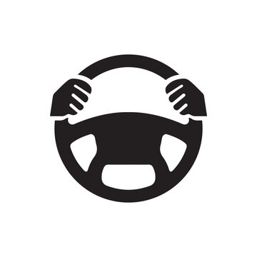 recommend clip art: Steering wheel icon. Hands on steering wheel. Driver. Driving car. Test drive. Vector icon isolated on white background.
