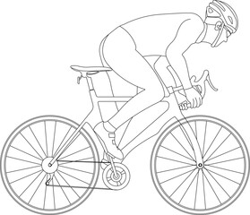 Vector sketch of bicycle racing sportsman illustration