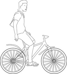 Vector sketch of bicycle racing sportsman illustration