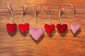 Fototapeta premium Set of handmade hearts. Concept of Valentines day