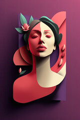 International Women's Day. Abstract banner, flyer, beautiful card for strong female
