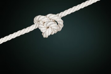 The rope knot in heart shape, strong love concept