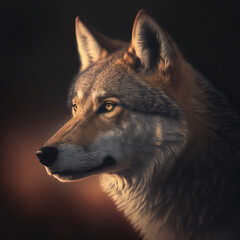 Fototapeta premium Generative ai portrait of wild wolf