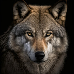 Fototapeta premium Generative ai portrait of wild wolf