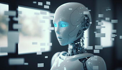 Humanoid Cyborg. Generative AI