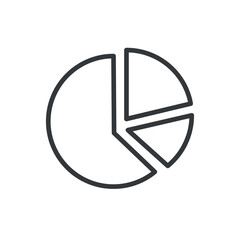 circular pie chart icon.Thin line circular pie chart icon from business collection. Outline vector isolated on white background. Editable circular pie chart symbol can be used web and mobile