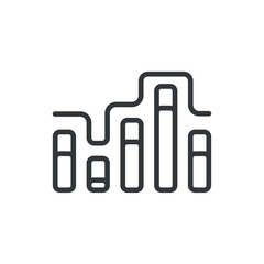 graphic progression icon.Thin line graphic progression icon from business collection. Outline vector isolated on white background. Editable graphic progression symbol can be used web and mobile