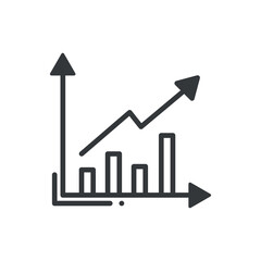 graphs icon.Thin line graphs icon from business collection. Outline vector isolated on white background. Editable graphs symbol can be used web and mobile