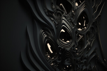 Abstract black background. Futuristic wallpaper. AI	