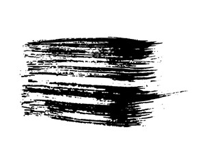 Black brush stroke on white background
