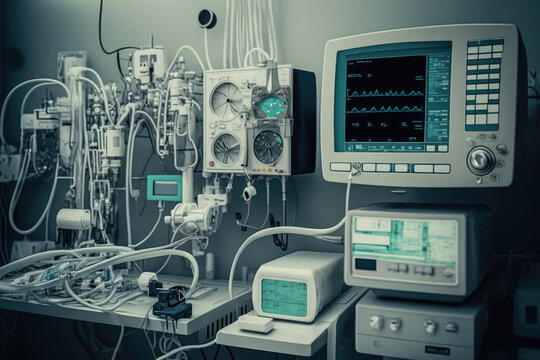 medical equipment in a hospital. concept. Generative AI