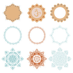 vector mandala, mandala frames, design for yoga studio, wedding invitations, business cards and more