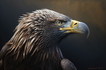 Fototapeta premium portrait of a white-tailed eagle. Generative AI