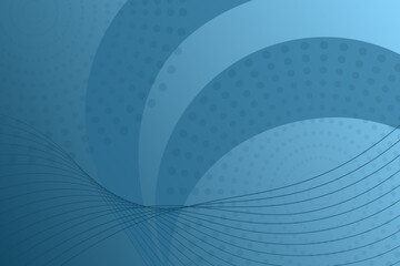 Blue abstract vector banner. Minimal style with dotted circle and waves for social media with space for text.