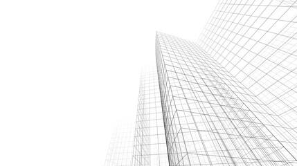 Fototapeta premium Concept city architecture 3d illustration
