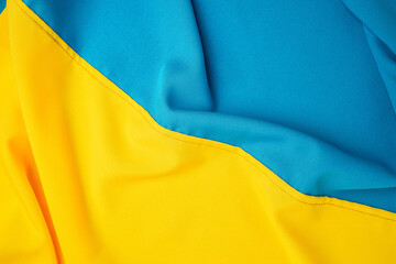 Large yellow blue Ukrainian state flag background, Stop war in Ukraine concept