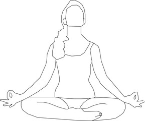 Sketch vector illustration of a person in a yoga pose