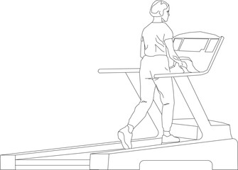 Sketch vector illustration of people going to the gym