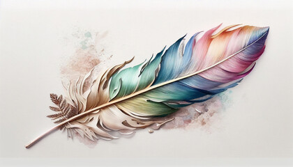 feather on a white background © federico