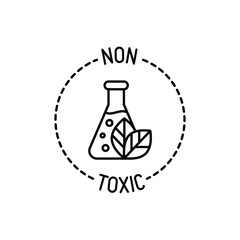 Non toxic symbol. Thin line icon for organic product. Modern vector illustration.