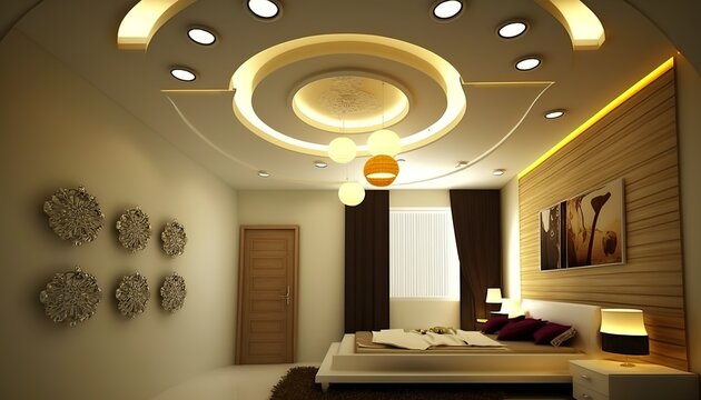 a unique, special false ceiling gives the home a luxurious effect and a beautiful appearance