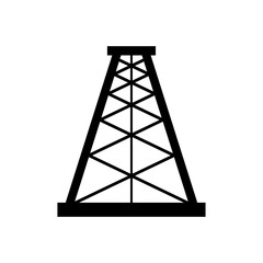 Oil rig flat graphic icon, fuel platform industry tower gas sign, vector illustration