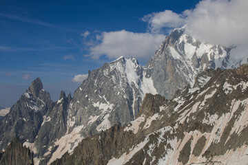 Beautiful view of the famous Monte Bianco in Italy