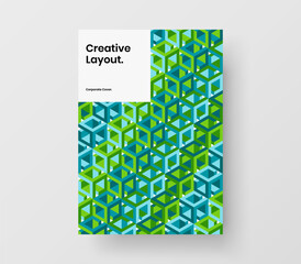 Colorful geometric hexagons corporate identity illustration. Original catalog cover design vector concept.