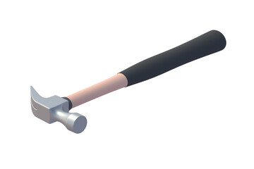 Hammer isolated on white background. 3d render