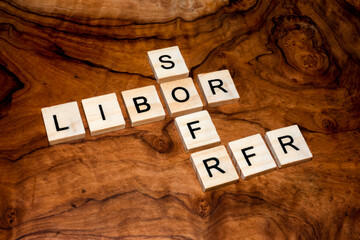 LIBOR, SOFR and RFR, abbreviations relevant for the IBOR transition to risk-free rates such as the 
