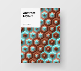 Original geometric pattern booklet concept. Isolated company identity design vector layout.