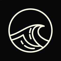 Vector illustration surfing theme badge design. For t-shirt prints posters stickers and other uses.

