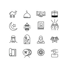 moslem religion or culture icon simple vector line depicting any purpose. Web design, mobile app.