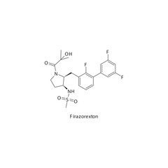 Fototapeta premium Firazorexton flat skeletal molecular structure Orexin agonist drug used in Orexin agonist treatment. Vector illustration.
