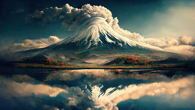 Mount Fuji Painting 8k